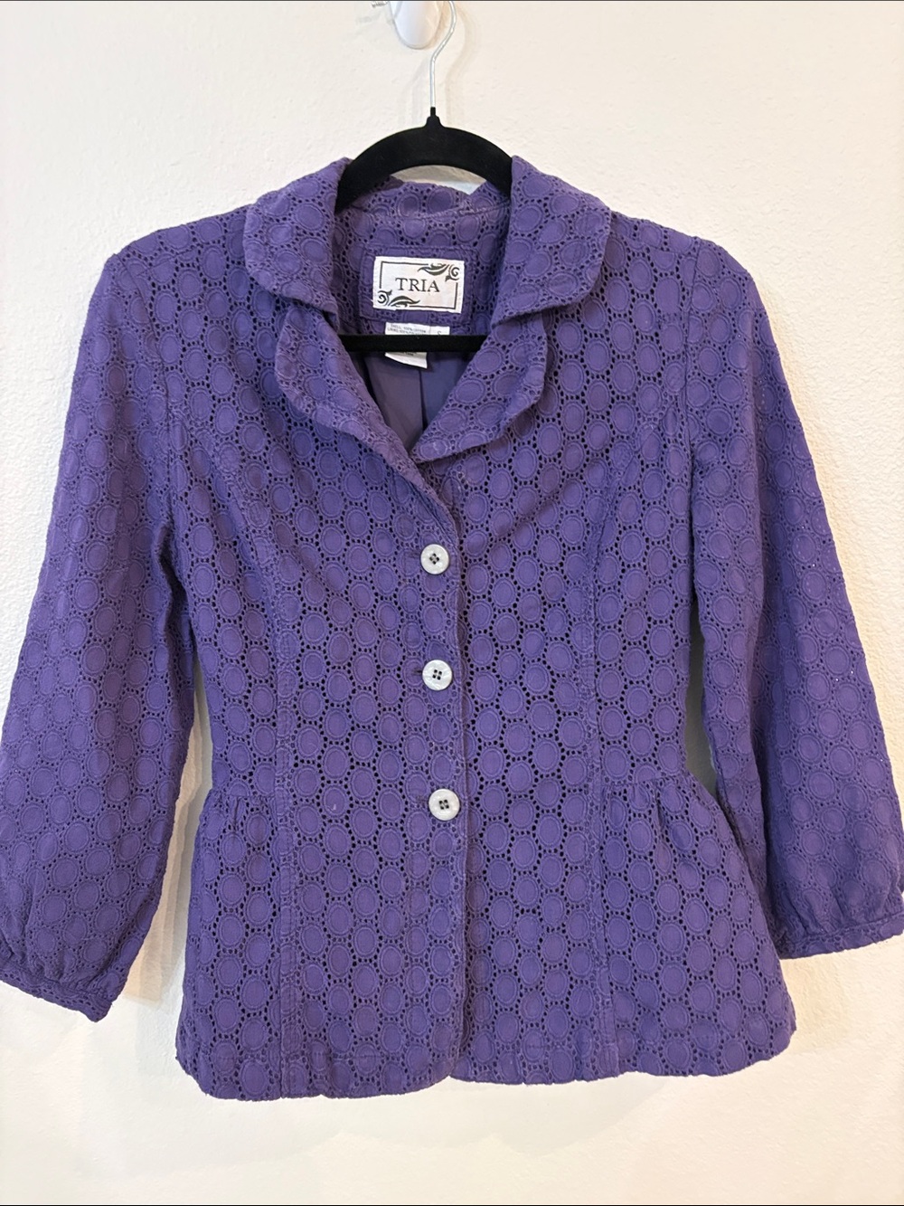 Vintage TRIA Purple Eyelet Jacket